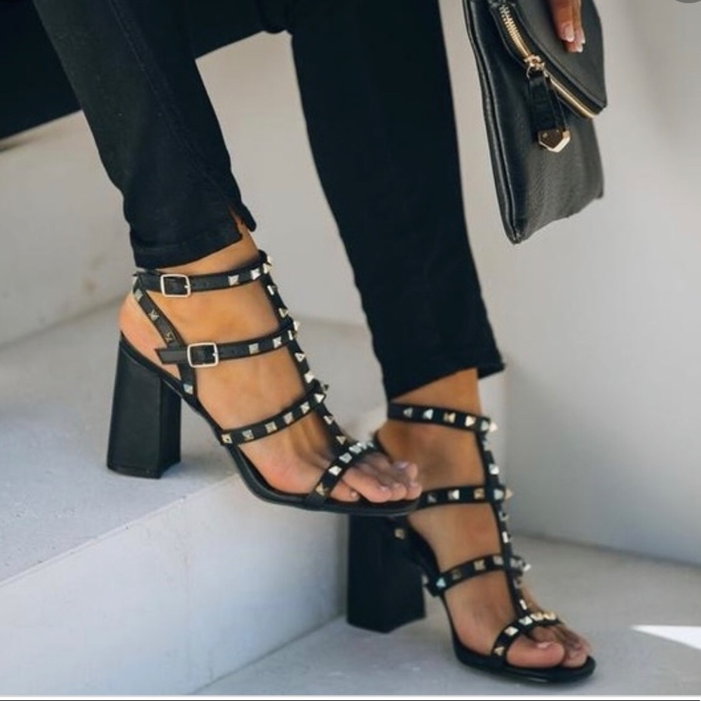 ✨Vici Rocky Studded Strappy Heels✨ - Picture 1 of 5